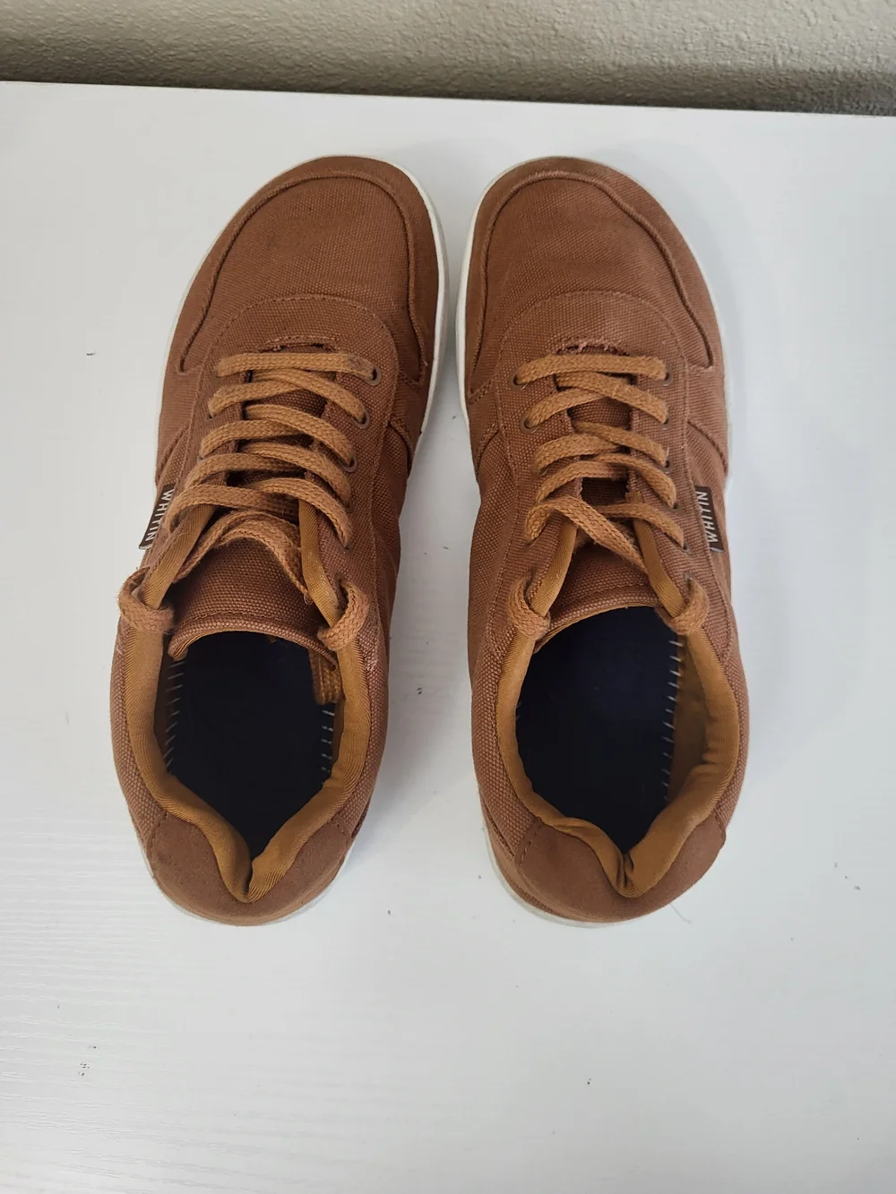 Whitin Barefoot Zero Drop Wide Toe Box Shoes Men 44 10 Brown Canvas Minimalist